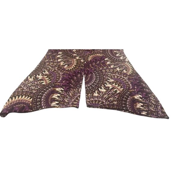 ROZ & ALI LONG SLV PULL-OVER RND NECK TUNIC BLOUSE, WOMEN, L, PURPLE BROWN ABSTR - Picture 9 of 12